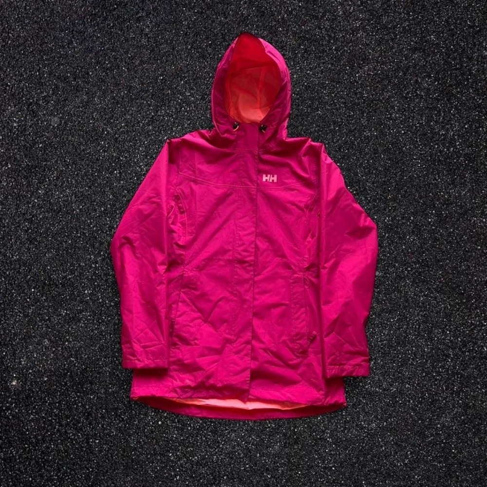 Helly Hansen Womens Medium Pink Waterproof Rain Jacket Hooded Shell Coat HH
